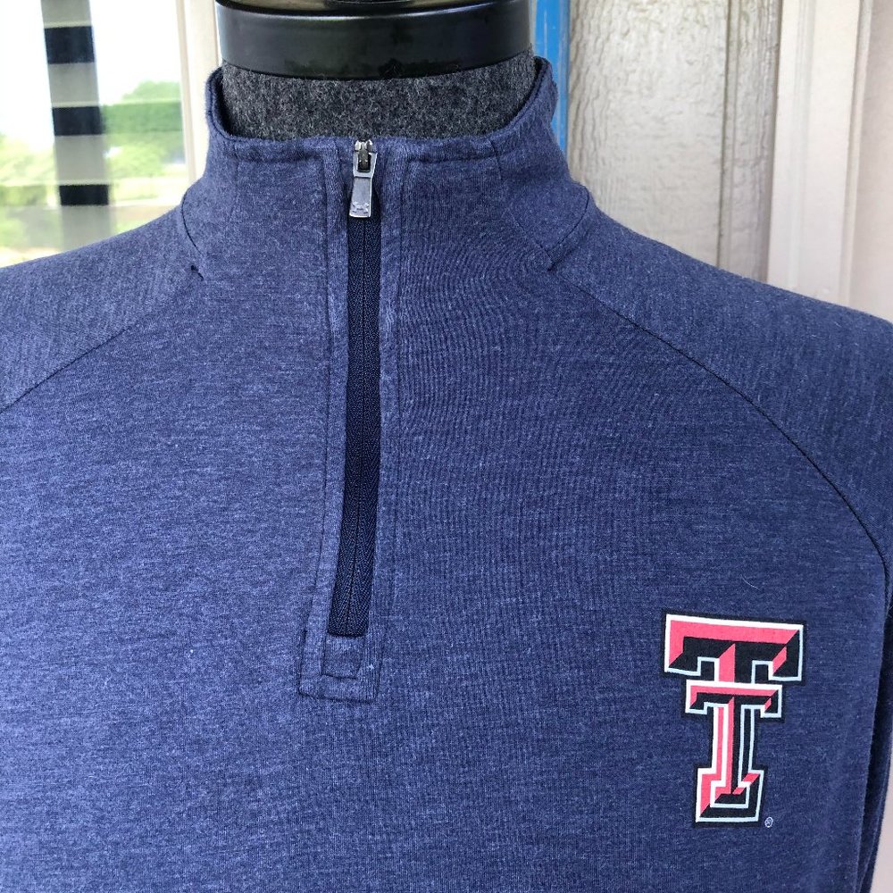 Under Armour Men's Navy Blue Quarter-Zip Shirt Jacket with Red & White Logo
